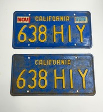PAIR 1976 vintage California Automobile license plates 638 - HIY Car Vehicle tag picture