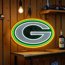 Green Bay Packers Logo LED Neon Sign With Dimmer USB Powered Adjustable Light picture