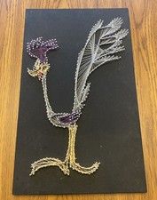 VINTAGE 1970’s STRING ART LOONEY TUNES ROADRUNNER 20x12 picture