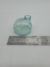 Antique Victorian Turtle Ink Bottle J & I. E. M. Aqua Blue Glass picture