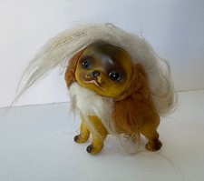 Vintage 1969 Kamar Inc. Pekingese Toy Dog Vinyl with Plush Tail Ears Kitsch picture