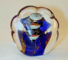 Blown Murano Art Glass Flat-shaped Paperweight Fish Colorful Rocks or Corals-2 picture