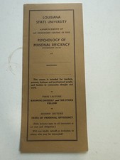 1930s LSU Psychology Course Frank O Kreager Personal Efficiency Rare Ephemera picture