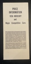 Price Information 1956 Mercury & Major Competitive Cars Pamphlet Sales Catalog picture