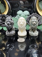 Natural Mixed Material Crystal Small Carved Lions Orthoceras or Jade picture