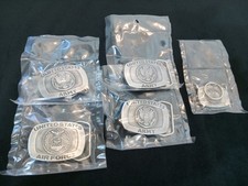New/Vtg Mixed Lot Belt Buckles With 1 Keychain Military Army Air Force (5total) picture