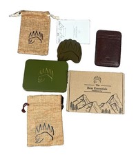 Leather Wallet + 2X Dual Grit Diamond Sharpening Stone - The Bear Essentials picture
