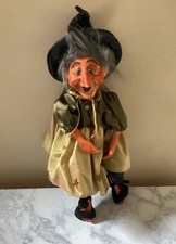 Vintage Kasha Halloween Witch Hanging Porcelain Doll  13” (No Broom) picture