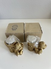 Two's Company Gold Cherub Angel Tea Light Candle Holders Set of 2 with Box picture