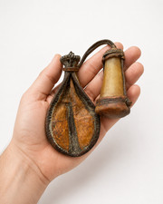 Antique Ethiopian Borena Oromo Tobacco Pouch – Handmade Leather & Horn Snuff Bag picture