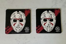 Set of 2 Friday The 13th Jason Voorhees PBR Beer Pabst Blue Ribbon Bar Coasters picture