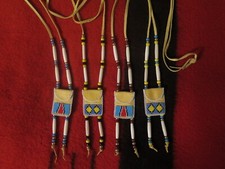 Native American styled med Bags Beaded Tanned Leather Deer Medicine Bag picture