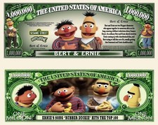 10 Pack Bert and Ernie Dollars Sesame Street Collectible Novelty Money Banknotes picture
