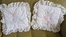 2 Vintage QUILTEX Nursery Beatrix Potter Peter Rabbit Wall Hangings Ruffled picture