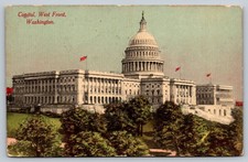 Vintage Capitol West Front Washington D.C. Linen Postcard 1911 picture