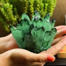 300G-400G Large Green Phantom Quart Crystal Healing Cluster Specimens Gift Decor picture