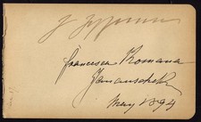 Joseph Jefferson / Fanny Janauschek Autographs 1889 / 1894 for John T. Ford Fam. picture