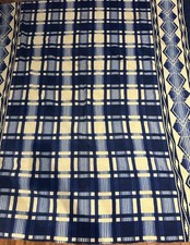 Vintage 1940s Indigo Blue Native Southwestern Print Cotton Camp Blanket picture