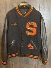 Vintage Highschool Sports Lettermans Jacket Adult XL Black Gunn picture