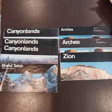 Vintage National Park Service Map & Guide Lot Arches Zion Grand Teton Canyonland picture