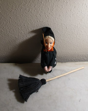 Vintage Halloween Witch Moon Stars Knee Hugger Japan picture