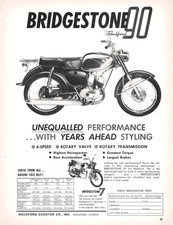Bridgestone 90 Rockford Scooter Co Illinois Rotary Valve 1964 Vtg Mag Print Ad picture