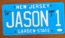 Ari Lehman Signed JASON 1 NJ License Plate Friday the 13th JSA Auto picture