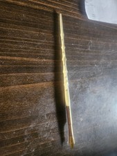 Antique Mother of Pearl Dip Pen Carved Bamboo Handle Solid 14K Gold Flexible Nib picture