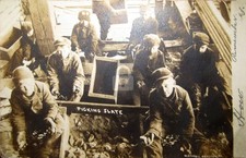Boys Children Picking Slate Coal Mine RPPC Photo Postcard COPY picture