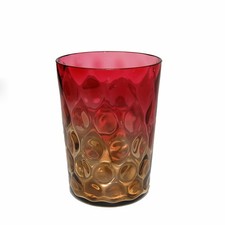Antique Phoenix Glass Amberina Dot Optic 8 oz Flat Tumbler ~ 1880's picture