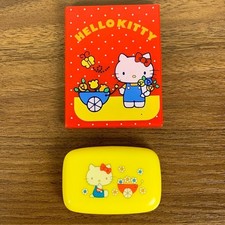 Vintage 1976/1980 Sanrio Hello Kitty Compact Mirror & Soap Dish Incomplete Sets picture