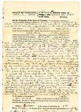 1840 Document Signed Sheriff John Starkweather Washington Vt Sheple Lyman Noble picture