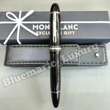 MONTBLANC Meisterstück 149 Black Resin Fountain Pen Silver Trim Rare picture