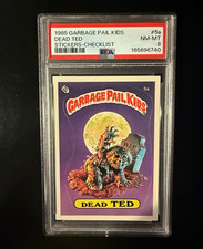 Topps 1985 Garbage Pail Kids Dead Ted Checklist Sticker #5a PSA 8 Cert 165696740 picture
