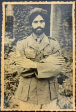 Rare Vintage WW2 Sikh Soldier Photo Azad Hind Free Indian Legion Military Unifor picture
