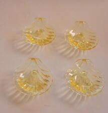 (4) Cambridge Caprice pattern Yellow Glass 3 Footed Open Salt Cellar / Nut Cup picture