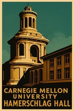 Carnegie Mellon University (1930s) Hamerschlag Hall Poster - 24x36” - Retro picture