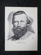 14 x 10.5 Civil War Print - Confederate Cavalry General J.E.B. Stuart - FRAME IT picture