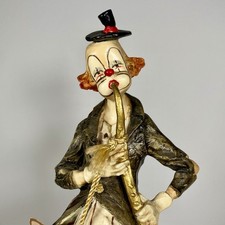 A Santini Capodimonte Clown Saxophone Figurine Italy 13