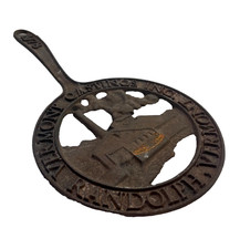 Vintage 1978 Vermont Castings Cast Iron Trivet Handle Randolph VT Factory Scene. picture