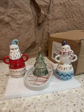 Christmas Bird Can Fox By Anthropologie Salt And Pepper Shaker Joyeux Noel Set picture