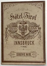 1888 HOTEL TIROL INNSBRUCK AUSTRIA SOUVENIR GUIDE MAP CZICHNA TYROL ALPS RAIL picture