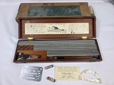 Vintage K&E Leroy Lettering Set Keuffel & Esser Drafting Templates Wood Case Box picture