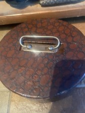 Bakelite Poker Chip Vintage Caddy- Pattberg 200 Multicolored Chips Leather Cover picture