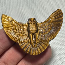 Natural Tiger eye Carved Owl Quartz Skull Crystal Specimen Reiki Healing 1PC picture