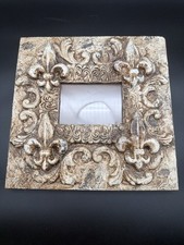 Michelle Butler Fleur de Lis Picture Frame Signed 2011 11x11 Distressed picture
