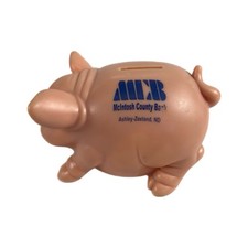 Vintage Advertising Pig Piggy Bank Macintosh County Bank Ashley-Zeeland ND picture