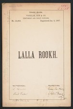 Lalla Rookh Trademark Registration Vogeler Son Co 1887 Perfumery Toilet Powders picture
