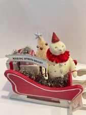 Heather Myers Christmas Snowman in Red Sleigh Making Spirits Bright picture