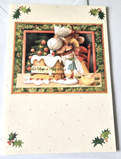 Vintage Christmas Card Marjolein Bastin Vera The Mouse Baking a Cake picture
